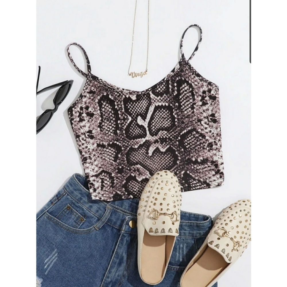 [2/30] NEW Snake print Crop Top Cami
